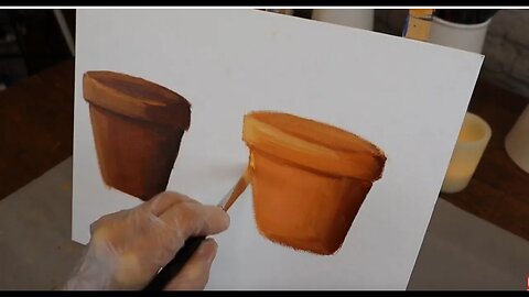 Painting Terracotta Clay Pots in 2 ACRYLIC COLOR PALETTES: See how to get quick results