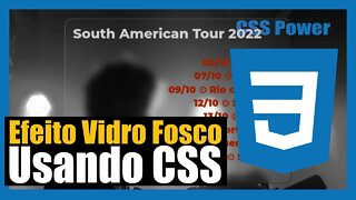 COMO CRIAR UM EFEITO DE VIDRO FOSCO USANDO AS CSS