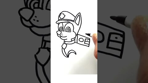 How to draw and paint Chase from Paw Patrol