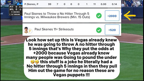 Rigged Paul skenes first half no hitter vs Milwaukee Brewers | VEGAS RUNS THE SHOW IT'S OBVIOUS !!