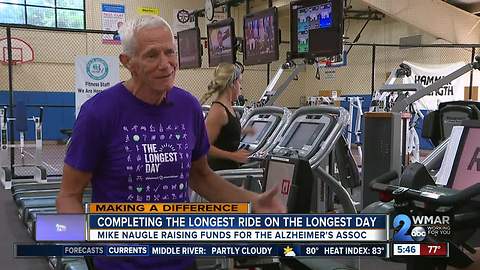 Mount Airy man bikes the distance around the world to raise money for the Alzheimer's Association