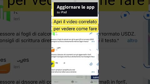 Aggiornare app su iPad