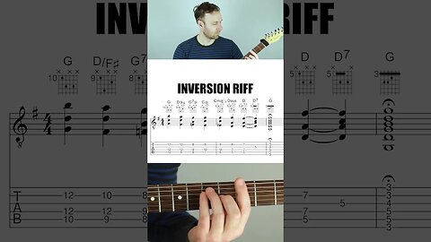 🎸 Awesome chord progression with voice leading & inversions on the guitar | #shorts 🩳