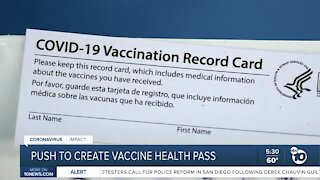 Push to create vaccine health pass