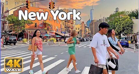 【[4K] WALK → NEW YORK City Manhattan Bleecker Street, walking tour 2023 NYC USA
