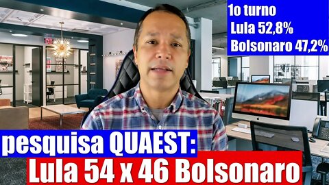 Pesquisa QUAEST: Lula 54 x 46 Bolsonaro