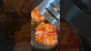 Bacon wrapped bacon burger. Subscribe for more fun!