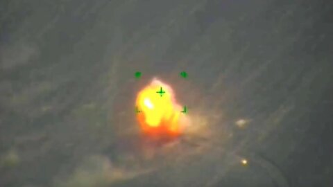 Russian Orlan-10 UAV Footage of Strike on Ukrainian Vehicle