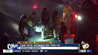 Woman struck by car on I-5 in Sherman Heights