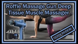 Roffie Massage Gun Deep Tissue Handheld Muscle Massager RM10 Low Noise 4 Heads Blue QUICK REVIEW