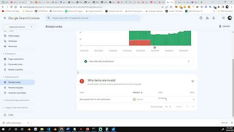 Website health using google search console