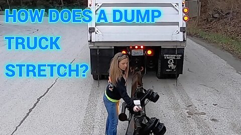 HOW DOES A TRUCK AND TRAILER DUMP TRUCK STRETCH? I DEMONSTRATE THE REACH ON A KENWORTH DUMP TRUCK.