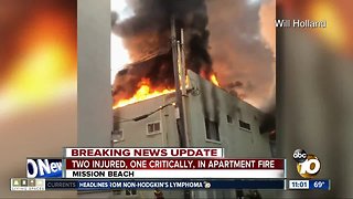 Fire injures two people in Mission Beach