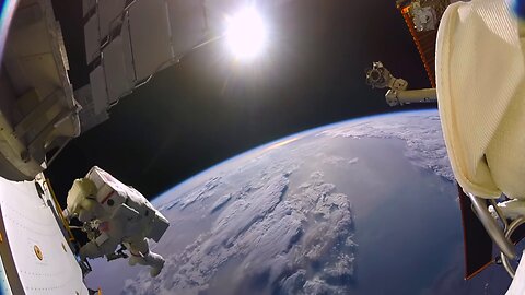 Astronauts accidentally lose a shield in space (GoPro 8K)