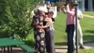 Sailor surprises grandparents during 50th anniversary party