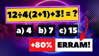 ( 12÷4(2+1)+3! = ❓) QUAL O VALOR DA EXPRESSÃO NUMÉRICA | REGRA PEMDAS | @Professor Theago