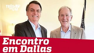 Em Dallas, Jair Bolsonaro se encontra com o ex-presidente norte-americano George W. Bush
