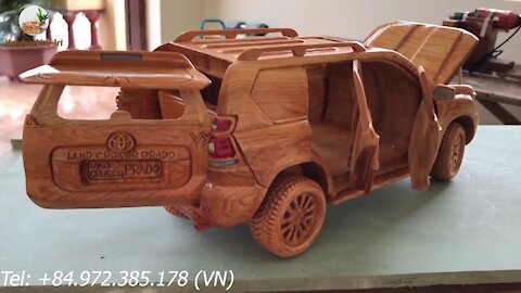 Wood Carving - TOYOTA PRADO Land Cruiser 2020 (New Model) - Woodworking Art