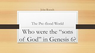 The Pre-Flood World - Who were the sons of God mentioned in Genesis 6?