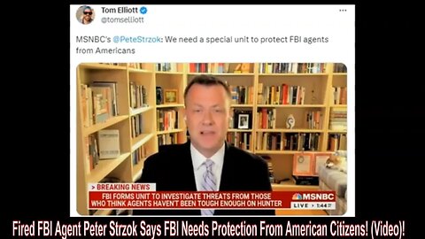 Fired FBI Agent Peter Strzok Says FBI Needs Protection From American Citizens! (Video)!