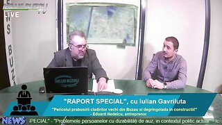 LIVE - TV NEWS BUZAU - "RAPORT SPECIAL", cu Iulian Gavriluta. "Pericolul prabusirii cladirilor ve…