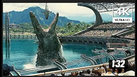 Jurassic World - Mosasaurus Feeding Show Scene (2015) Movie Clip 4K ULTRA HD