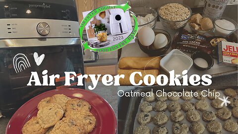 Air Fryer Chocolate Oatmeal Cookies #AirFryerAugust23 #FoofFunFryDays