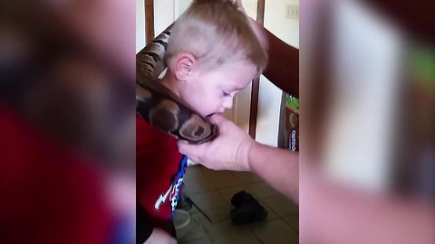 Two Boys And A Girl Run Away From Their Mom When She Holds A Snake