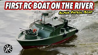 First RC Boat On The River At The New House! A Pro Boat Alpha Patrol Boat