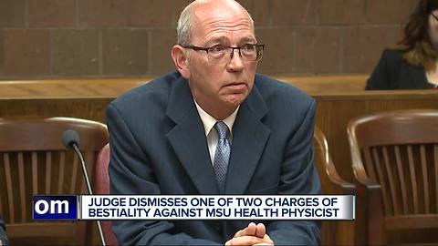Judge dismisses one of two charges of bestiality against MSU health physicist