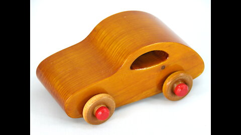 Handmade Wooden Toy Car Classic 1957 Bug From the Play Pal Series 573712603