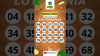 🍀 Resultado LOTOMANIA 2418 | Sentindo Sorte #shorts