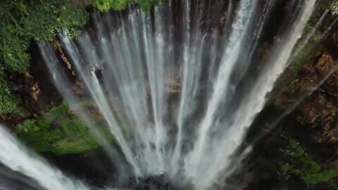 A natural water cascade