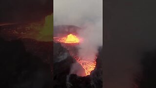 FPV drone shot Volcano in Iceland