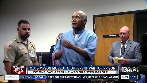 O.J. Simpson moved for safety concerns at prison