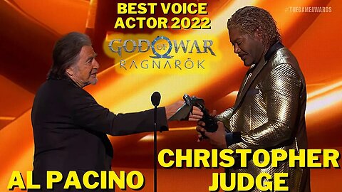 Al Pacino present award for best performance voice actor Christopher Judge in God of war ragnarok