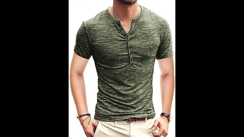 KUYIGO Mens Casual Slim Fit Basic Henley Long/Short Sleeve Fashion Lightweight Fashion T-Shirt