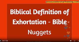 Bible Definition of Exhortation