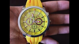 $10 Yellow Sports Quartz Silicone Wrist Watch