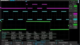 Clock Drift between the ESP32 and the AD9833 made apparent by the 7408 AND gate.