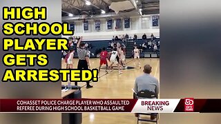 High School Basketball player gets ARRESTED for SUCKER PUNCHING and BEATING UP ref during game!