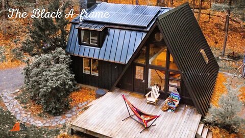 Cozy and Modern - Here's The Black A-frame - cabin house - Tiny hosue ideas