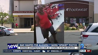Man wanted for allegedly taking photos up a woman's skirt