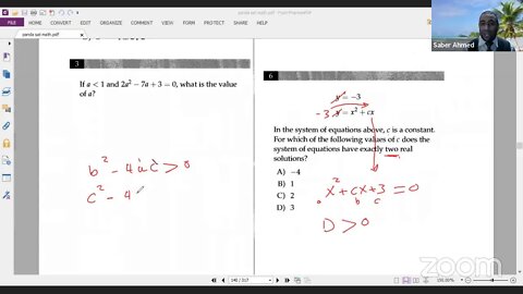 Class 2: Quadratic Functions (SAT -EST- ACT)