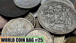 Valuable Asian Silver & Other Rare Finds In Half Pound Foreign Coin Grab Bag Search - Bag #25