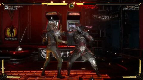 Mortal Kombat 11: Liu Kang (Way of Honor) vs Cassie Cage (Savage) - No Commentary 4K