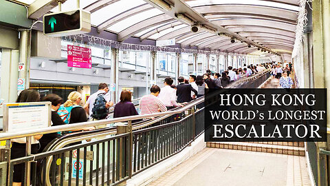 「4K」Hong Kong Central-Mid Level | World's Longest Escalator |香港中环自动扶梯|世界上最长的自动扶梯