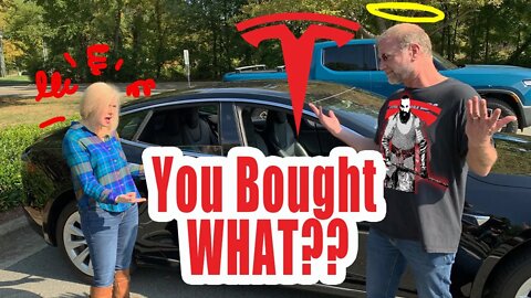 Tesla Surprise! - Husband Bought A Tesla Model S?? - Queen City EV Show! - Tesla! Rivian! Lightning!