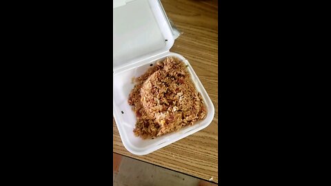Trying Hawaiin fried rice from a popular Hawaiian spot