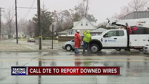 DTE Energy safety warnings during April ice storm